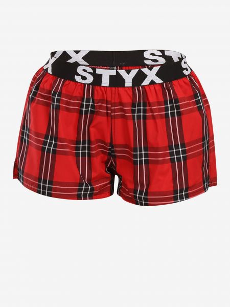 Červené kostkované boxerky Styx