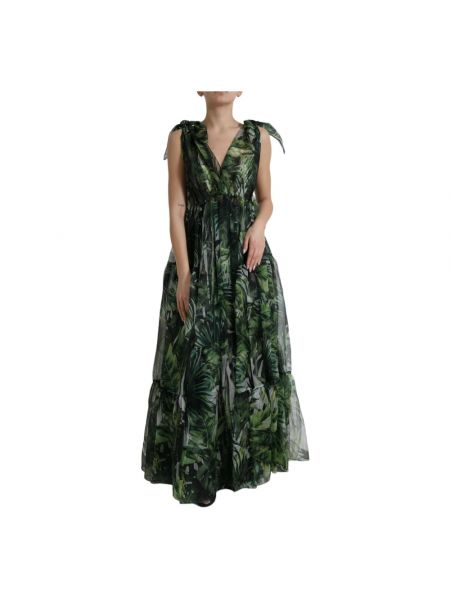 Sukienka długa Dolce And Gabbana zielona