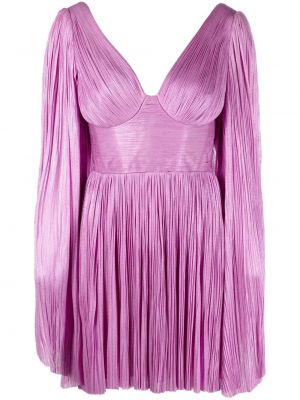 Копринена мини рокля с кристали Maria Lucia Hohan розово