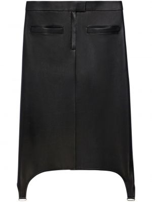 Kožená sukňa Courreges čierna