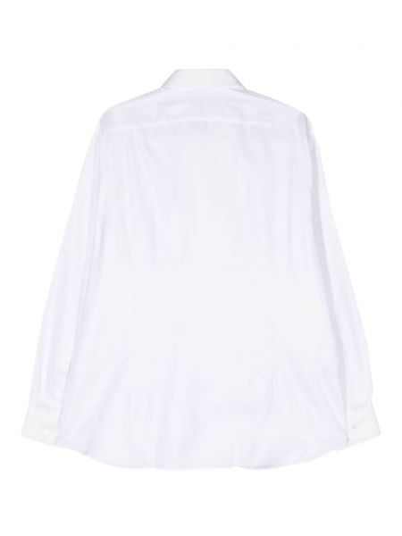 Žakárová bavlněná košile Corneliani bílá