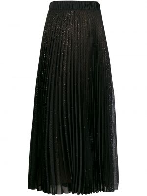 Plisovaná sukně s vysokým pasem s potiskem Marco De Vincenzo - černá