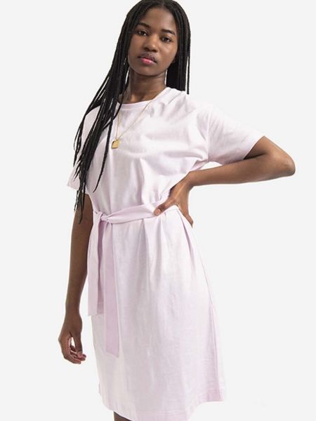 Sukienka mini bawełniana oversize A.p.c. różowa