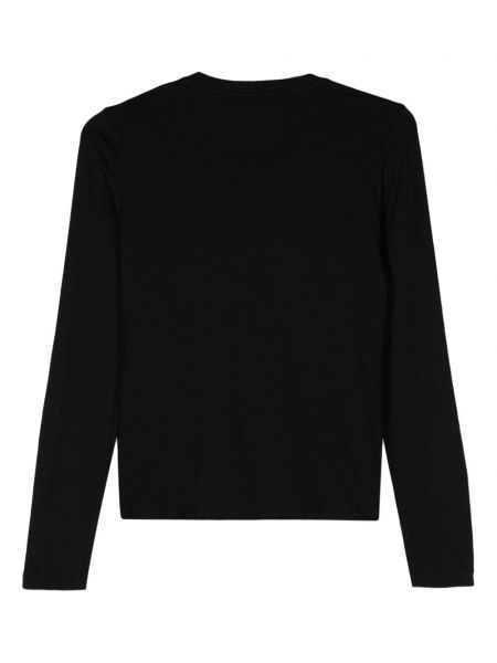 Jersey strickjacke mit v-ausschnitt Majestic Filatures schwarz