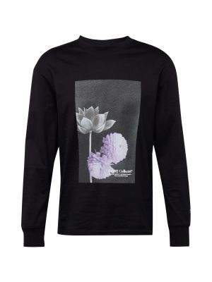 Kvetinové tričko s dlhými rukávmi Jack & Jones čierna