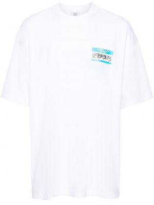 Kokvilnas t-krekls Vetements balts