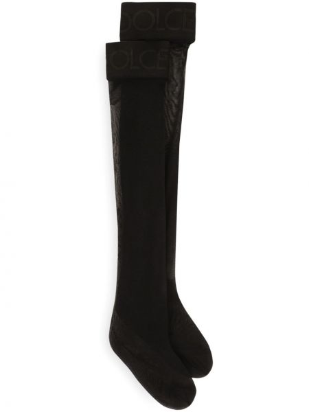 Kάλτσες πάνω από το γόνατο Dolce & Gabbana μαύρο