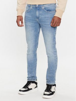 Skinny fit džinsai Calvin Klein Jeans mėlyna