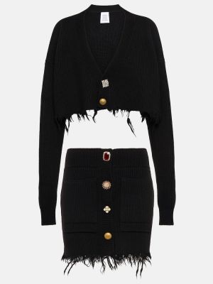 Μάλλινη φούστα mini Vetements μαύρο