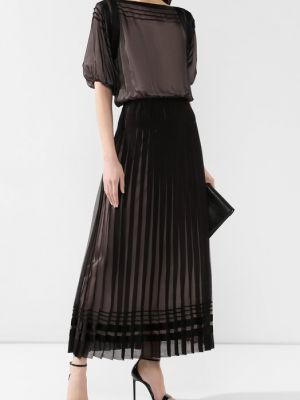 Шелковое платье Giorgio Armani черное
