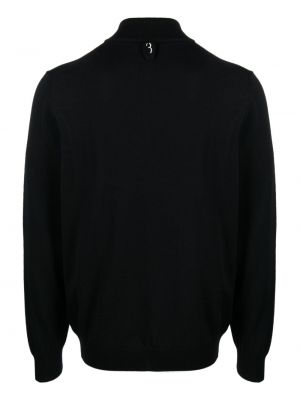 Džemperis ar rāvējslēdzēju merino Billionaire melns