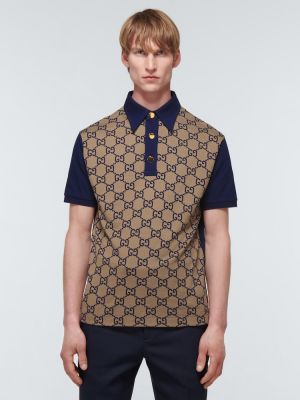Bombažna svilena polo majica Gucci