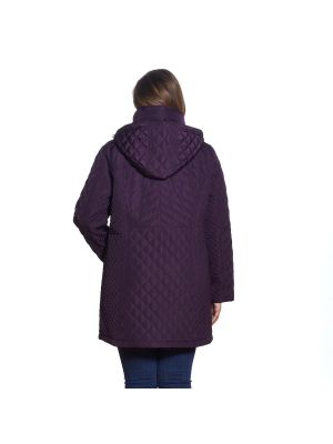 Стеганая куртка с капюшоном Gallery фиолетовая