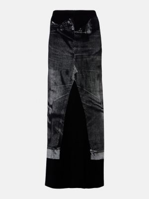 Длинная юбка из джерси Jean Paul Gaultier черная