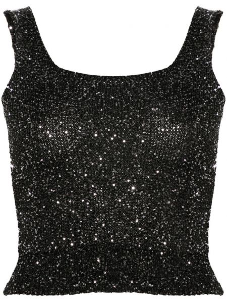 Tanktop med pailetter Ermanno Firenze sort