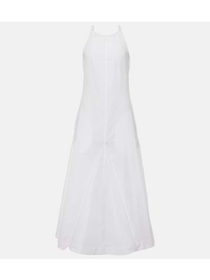 Βαμβακερή μίντι φόρεμα Sportmax λευκό