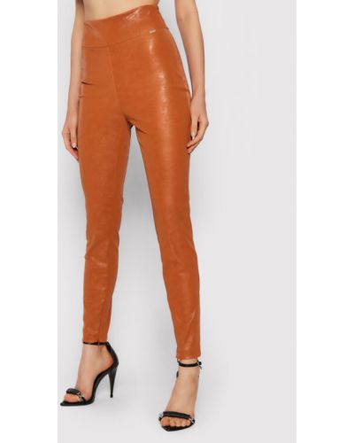 Pantaloni di ecopelle Guess arancione
