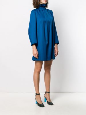 Sukienka koktajlowa plisowana Nina Ricci niebieska