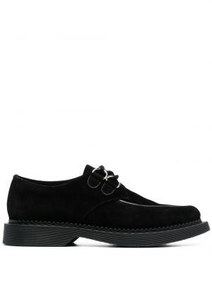 Велурени ниски обувки с връзки с дантела Saint Laurent черно