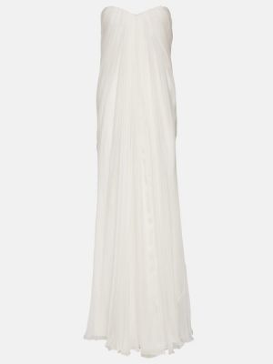 Jedwabna sukienka długa szyfonowa Alexander Mcqueen