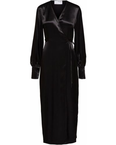 Μίντι φόρεμα Selected Femme Tall μαύρο