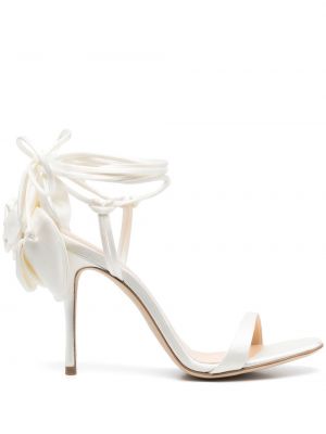 Kvetinové saténové sandále Magda Butrym biela