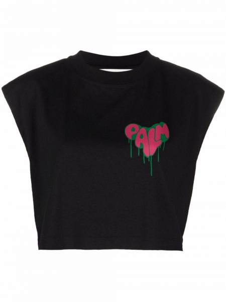 Camiseta con corazón Palm Angels negro