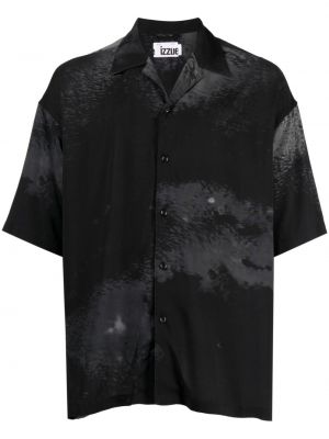 Spalvų gradiento rašto marškiniai Izzue juoda