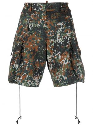 Pantaloncini cargo con stampa camouflage Dsquared2 verde
