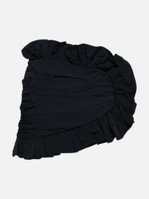 Асимметричная юбка мини с рюшами Area черная