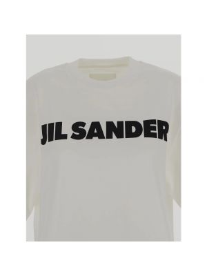 Top de algodón manga corta de tela jersey Jil Sander blanco