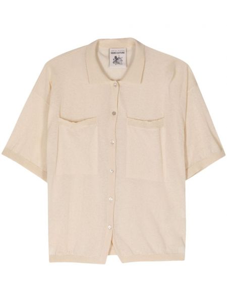 T-shirt en coton avec manches courtes Semicouture beige