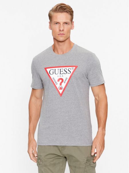 Тениска slim Guess сиво