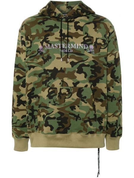 Pamučna hoodie s kapuljačom s printom s camo uzorkom Mastermind Japan