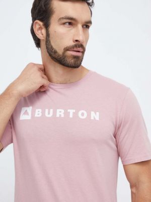 Koszulka bawełniana z nadrukiem Burton różowa