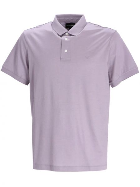 Siuvinėtas polo marškinėliai Emporio Armani violetinė