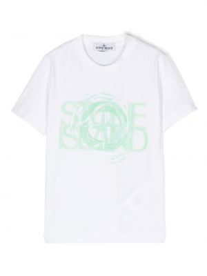 T-shirt för tjejer Stone Island Junior vit