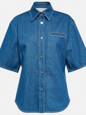 Medvilninė marškiniai Ferragamo mėlyna