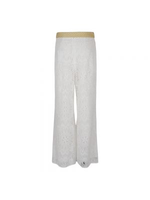 Pantalones de flores de encaje Zimmermann blanco