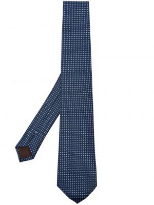 Raštuotas šilkinis kaklaraištis Canali mėlyna