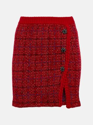 Mini sukně s vysokým pasem Self-portrait červené