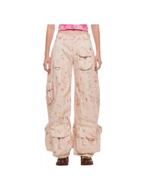 Spodnie relaxed fit Collina Strada różowe