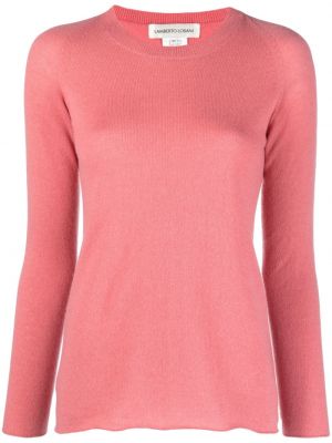 Kašmírový svetr s kulatým výstřihem Lamberto Losani růžový