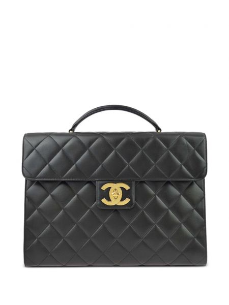 Steppelt bőr táska Chanel Pre-owned fekete