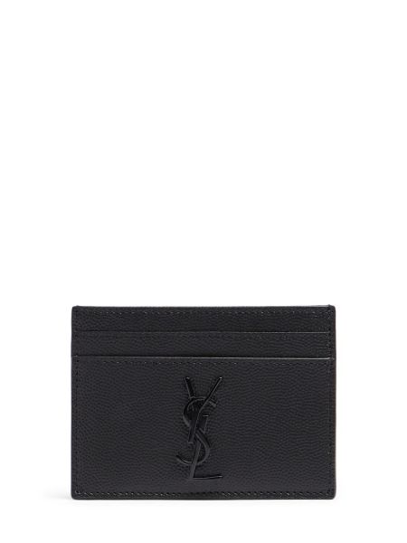 Læder kortholder Saint Laurent sort