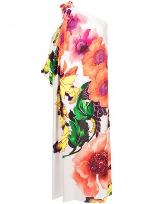 Asymetrické kvetinové dlouhé šaty s potlačou Camilla