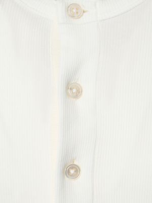 Camiseta de cuero lyocell jaspeada Tom Ford blanco