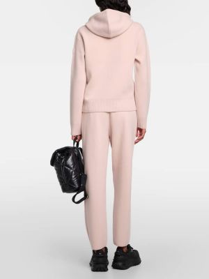 Kašmira vilnas kapučdžemperis Moncler rozā