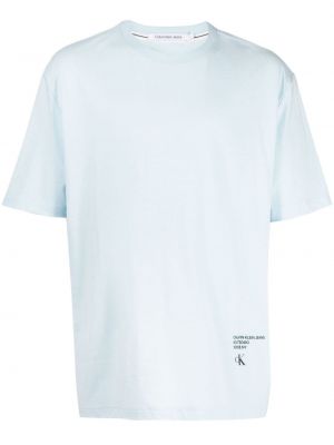 Koszulka bawełniana Calvin Klein niebieska