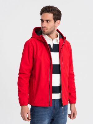 Softshellová bunda Ombre Clothing červená